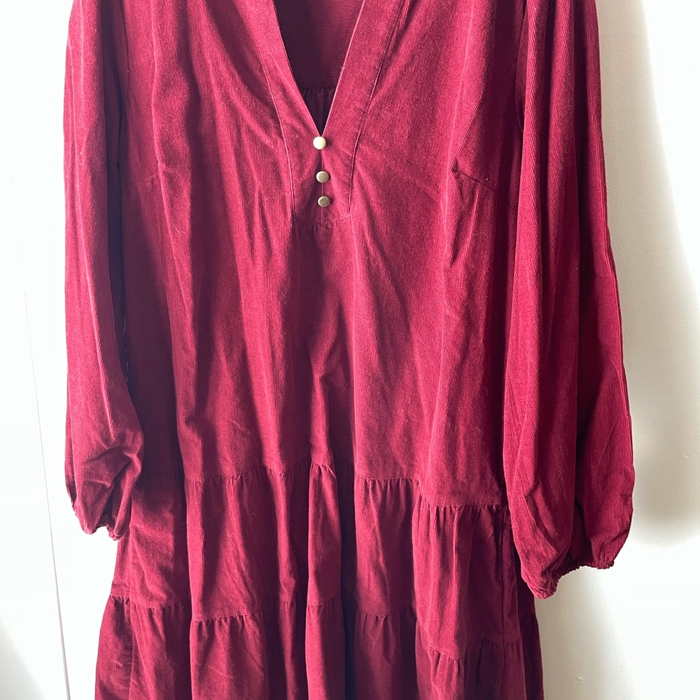 Red corduroy dress